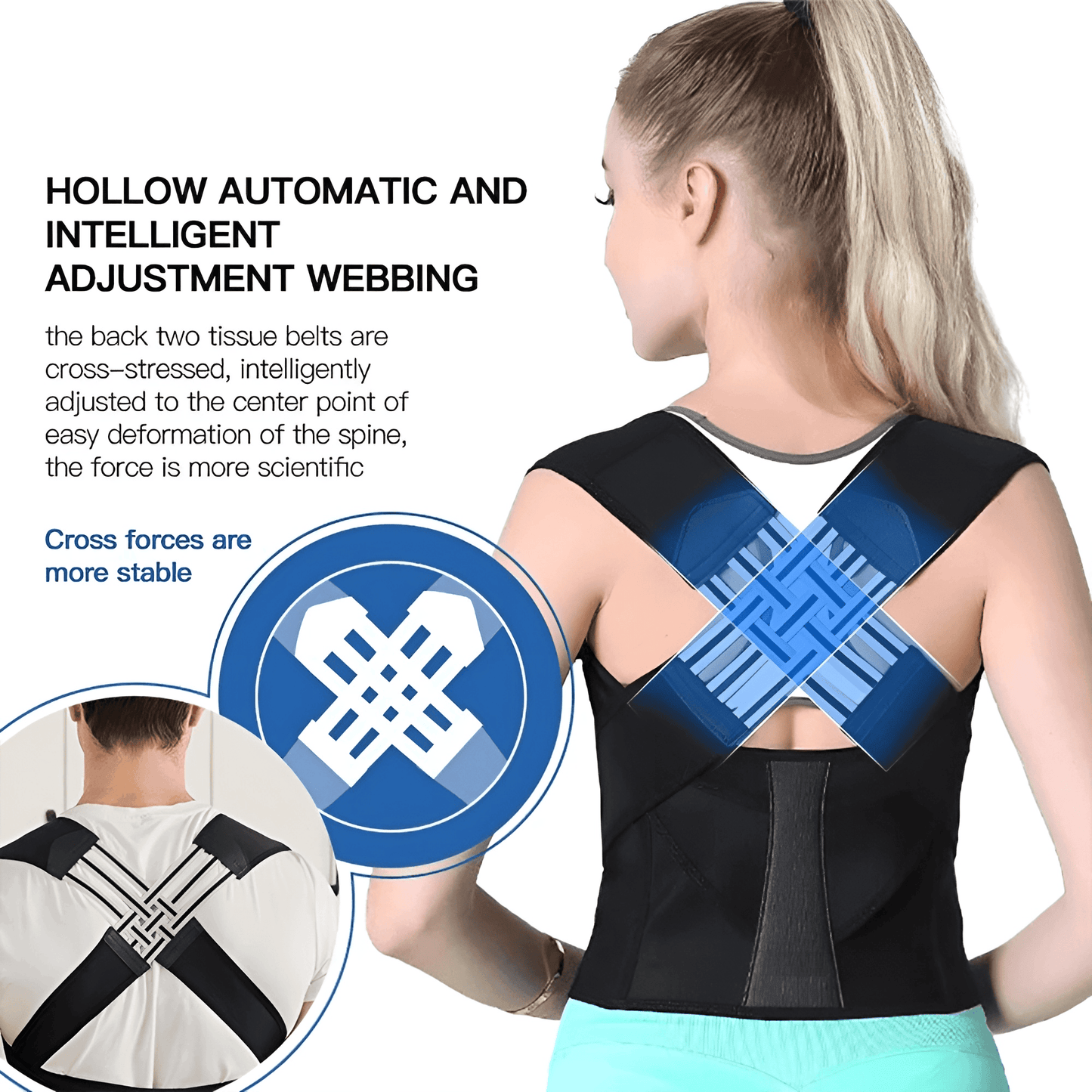 Adjustable Back Posture Belt Unisex