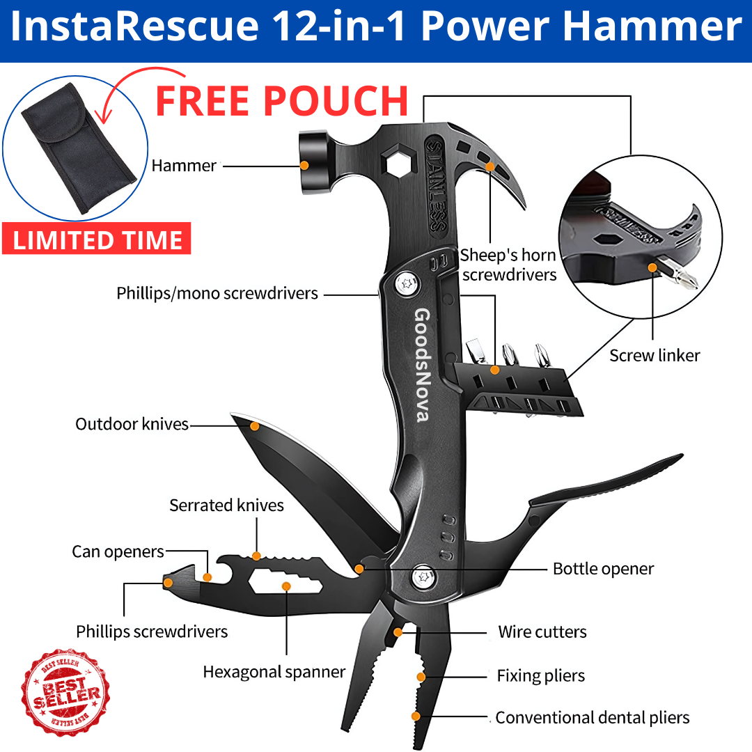 InstaRescue 12-in-1 Power Hammer | FREE POUCH