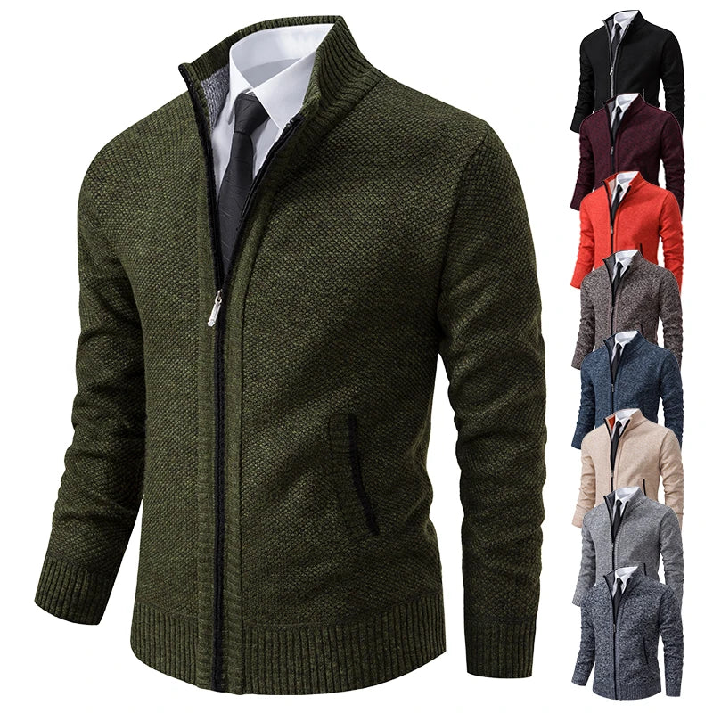 Warm Fleece Men's Stand Collar Jacket