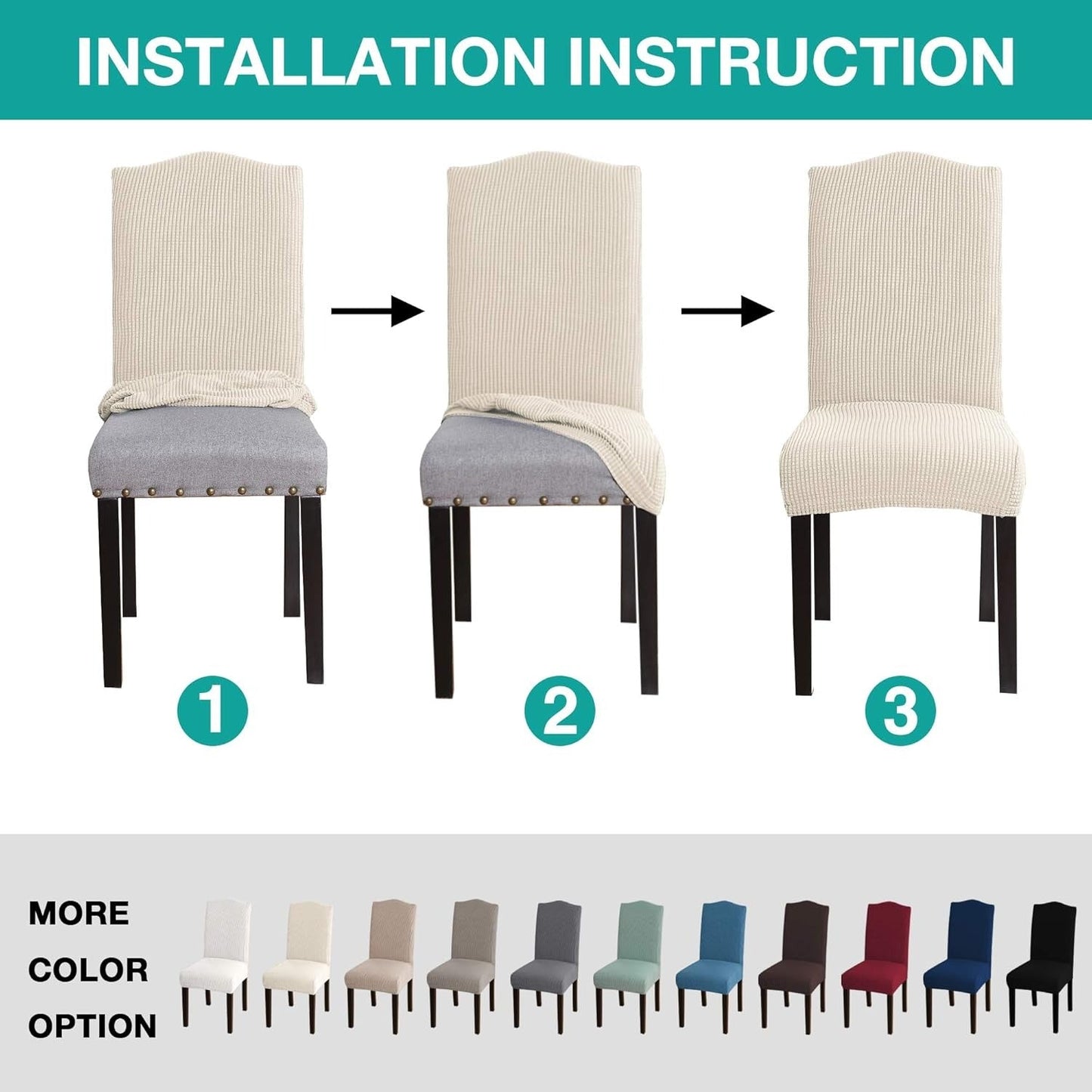 LuxGuard™ Premium Waterproof Stretch Dining Chair Covers