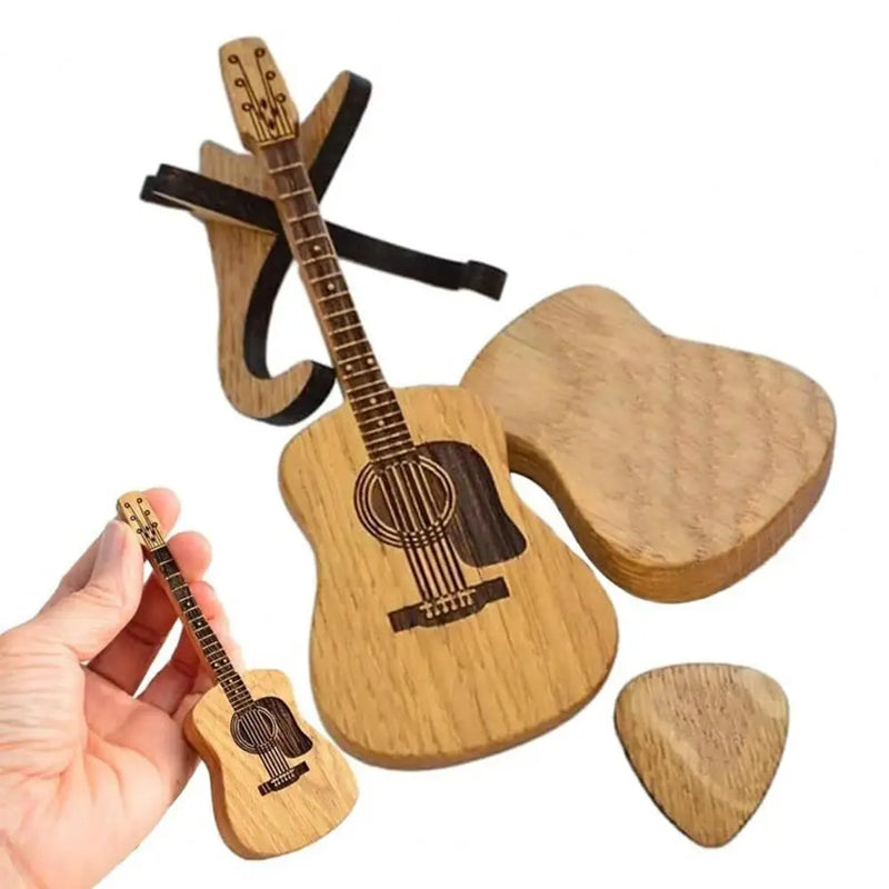 Wooden Acoustic Guitar Pick Box