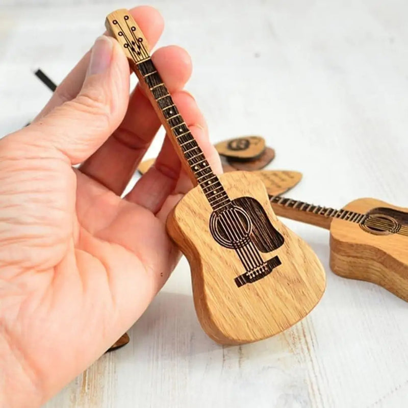 Wooden Acoustic Guitar Pick Box