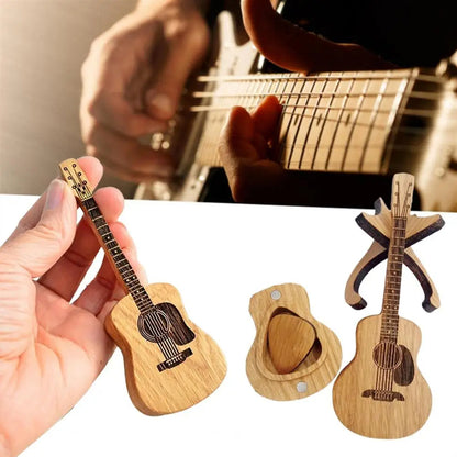 Wooden Acoustic Guitar Pick Box