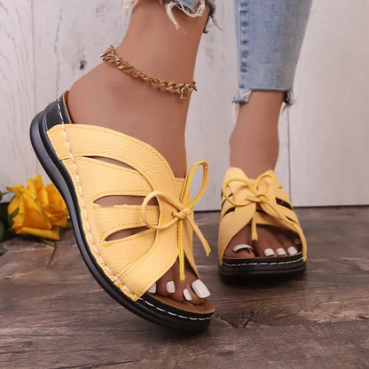 Summer Bows Tied Open Toe Low Heel Sandals